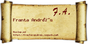 Franta András névjegykártya